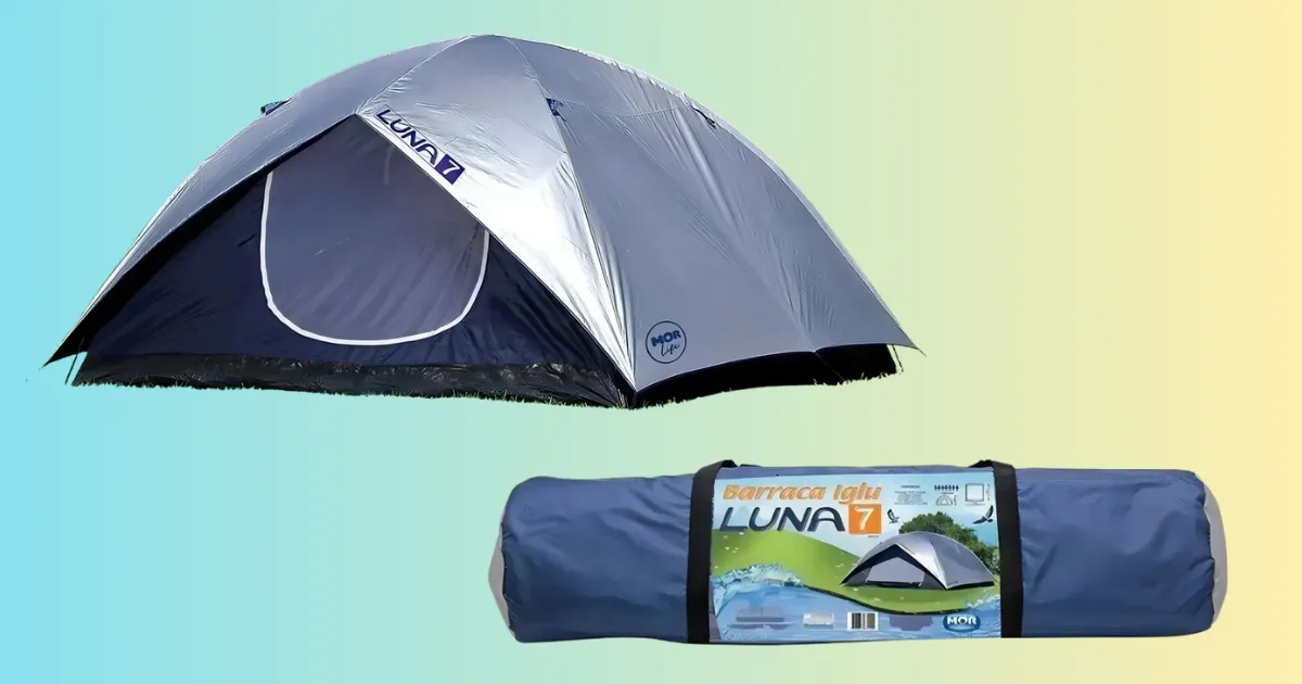 Barraca Luna Grande 7 Lugares C/sobreteto Mor Cor Prata/azul